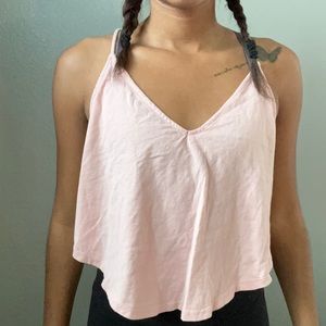 Pink cropped tank top